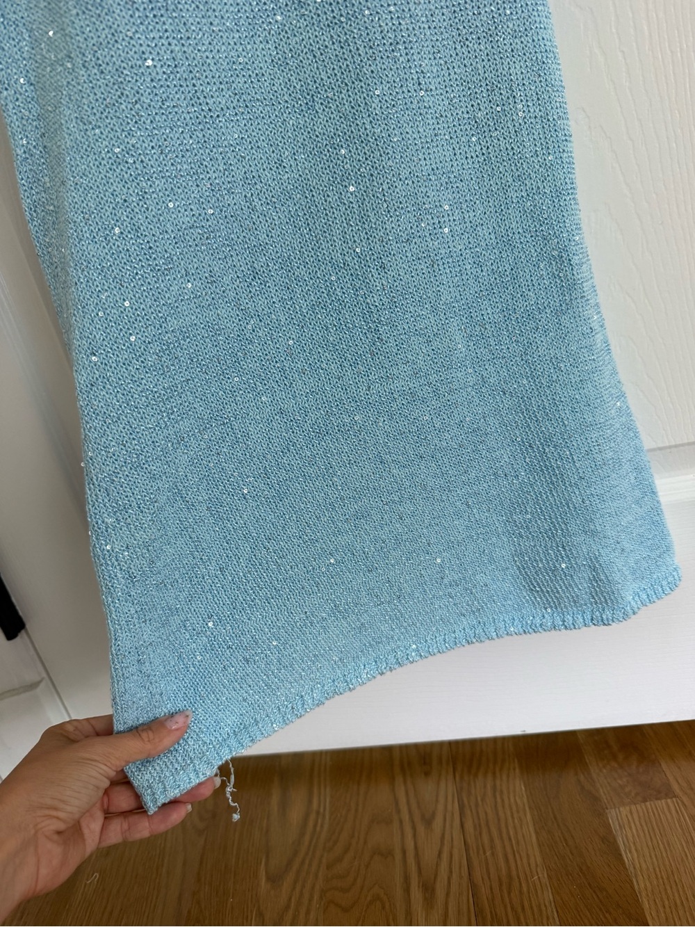 Asta Resort Ana Baia Blue Sequin Knit Maxi Dress - Picture 5 of 16
